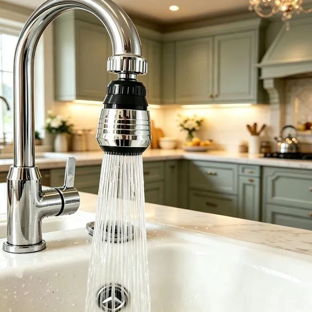 Alt view image 3 of 6 - 360° Rotate Swivel Water Saving Tap Aerator Diffuser Faucet Nozzle Filter Adapter, Fit M22 M24 Kitchen Sink & Utility Faucets