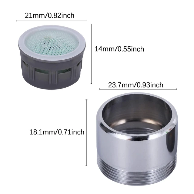 Alt view image 3 of 7 - 2 Pack 2.2 GPM Sink Faucet Aerator, Male and Female Dual Thread Aerator, Regular/Standard Size, Chrome by NIDAYE