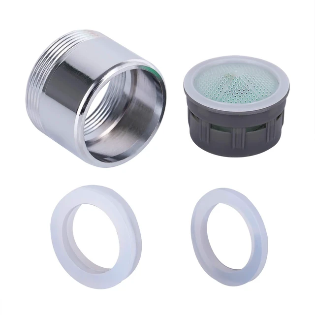 Alt view image 4 of 7 - 2 Pack 2.2 GPM Sink Faucet Aerator, Male and Female Dual Thread Aerator, Regular/Standard Size, Chrome by NIDAYE