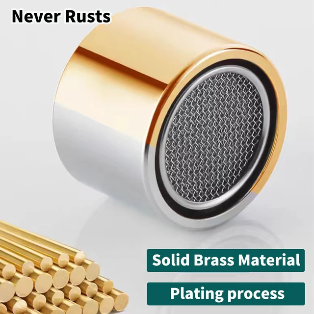 Alt view image 3 of 7 - Bathroom Sink Aerator,2.2 GPM Faucet Aerator, Made of Solid Brass and Stainless Steel,55/64 Inch Female Thread Faucet Replacement with Gasket,For Kitchen and Bathroom,4PCS(Silver)