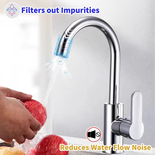 Alt view image 4 of 7 - Bathroom Sink Aerator,2.2 GPM Faucet Aerator, Made of Solid Brass and Stainless Steel,55/64 Inch Female Thread Faucet Replacement with Gasket,For Kitchen and Bathroom,4PCS(Silver)