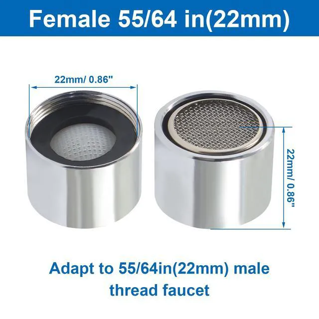 Alt view image 2 of 5 - 4 Pcs Faucet Aerator, 55/64" Female Thread, Brass Shell | ABS Brass Shell Filter, Water-Saving Bubble Stream, Wear-Resistant, Screw-In Easy, Gaskets Kitchen Bathroom