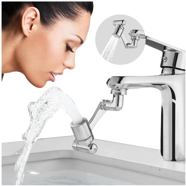 Main image of Patented CECEFIN Swivel Faucet Extender Sink Aerator NSF/ANSI 372 Standard | Bathroom/Kitchen Tap Extension Lead-free, 1440° Rotatable 2-Mode Water Splash Spray Attachment, Multifunctional Robotic Arm