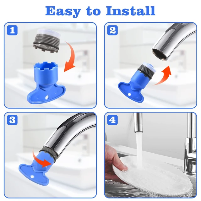 Alt view image 6 of 7 - Faucet Aerator M18.5, WeeVeni 6PCS Aerator Replacement for Sink Faucet Flow Restrictor, Kitchen Bathroom Sink Aerators with Key Removal Wrench Tool