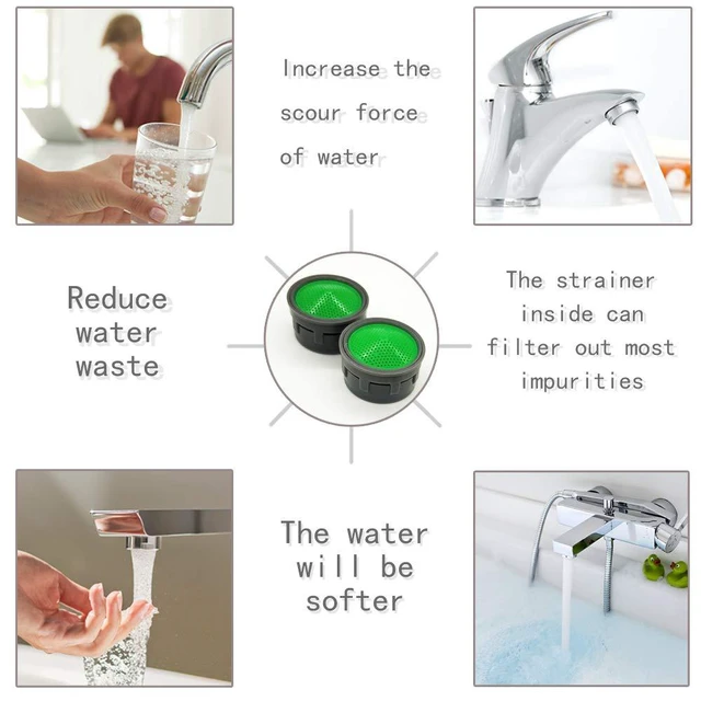 Alt view image 3 of 7 - Faucet Aerator, Faucet Flow Restrictor Replacement Parts Insert Sink Aerator for Bathroom (10pcs)