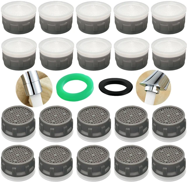 Main image of Faucet Aerator, 1.5 GPM Restrictor Plug-in Faucet Aerator Bathroom or Kitchen Replacement (20 pieces in white)