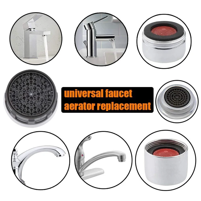Alt view image 3 of 6 - Faucet Aerator, 1.0 GPM Flow Retrictor Insert Faucet Aerators Replacement Parts Bathroom 3 Pack, Standard Size, FAN10-P3