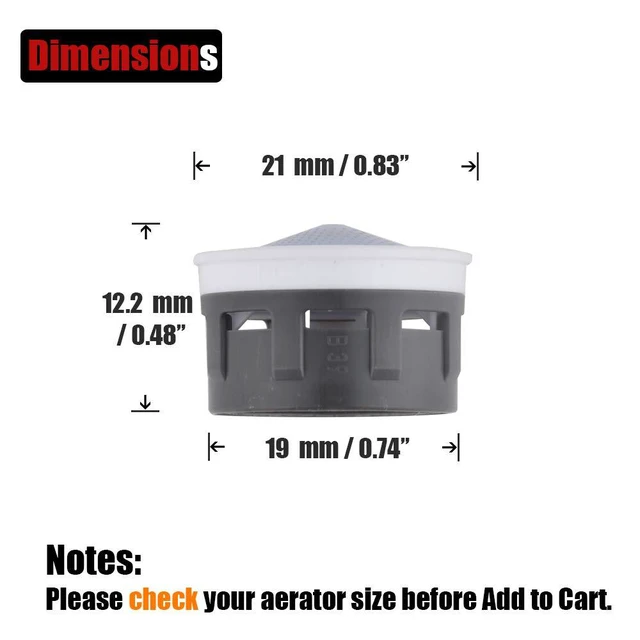 Alt view image 2 of 6 - Faucet Aerator, 1.0 GPM Flow Retrictor Insert Faucet Aerators Replacement Parts Bathroom 3 Pack, Standard Size, FAN10-P3