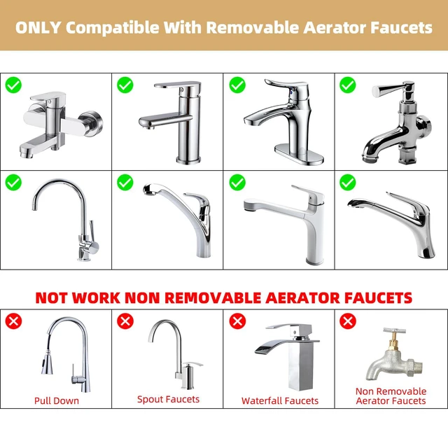 Alt view image 7 of 7 - NSF/ANSI/CAN 61 & cUPC Certified 2-Mode Faucet Aerator, Chrome | 360° Swivel Sink Faucet Aerator, Kitchen Sink Sprayer Attachment, Bathroom Faucet Replacement Part 55/64" Female Thread