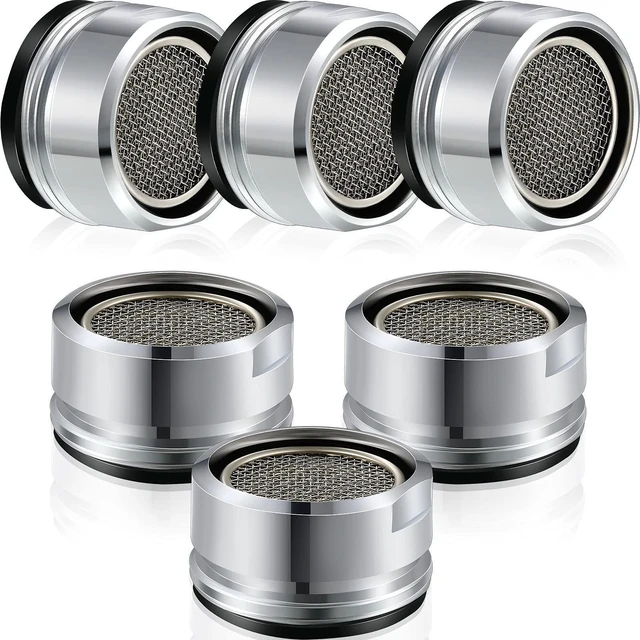 Main image of 6 Pcs Faucet Aerator Replacement, Male Thread(S), 24 mm | Brass Chrome, Bathroom Kitchen Faucet, Brass Shell with Gasket, Dual-thread Filter for Water Flow Control, Easy Replacement