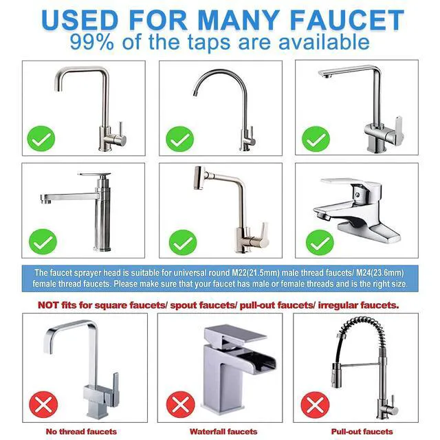 Alt view image 5 of 7 - Faucet Sprayer Head, 360 Rotatable Faucet Extender Attachment | with 3 Water Modes, Anti-Splash, Water Saving Tap Aerator, Chrome