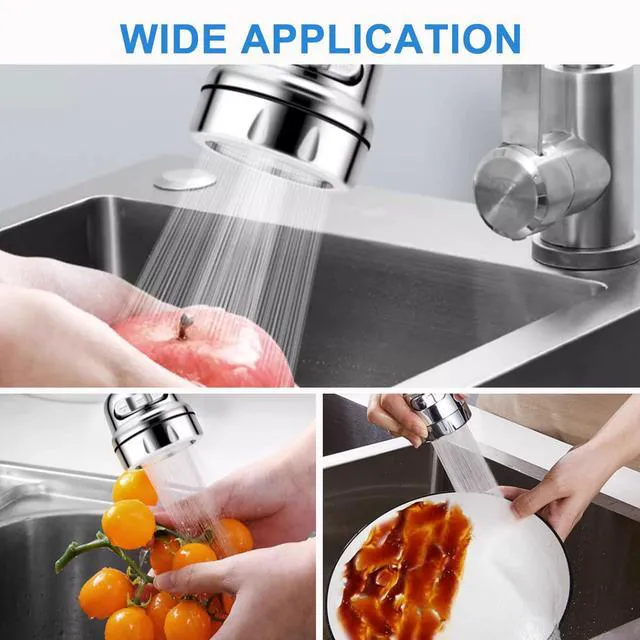 Alt view image 6 of 7 - Faucet Sprayer Head, 360 Rotatable Faucet Extender Attachment | with 3 Water Modes, Anti-Splash, Water Saving Tap Aerator, Chrome