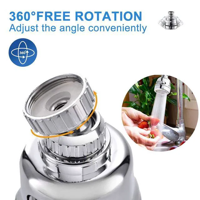 Alt view image 3 of 7 - Faucet Sprayer Head, 360 Rotatable Faucet Extender Attachment | with 3 Water Modes, Anti-Splash, Water Saving Tap Aerator, Chrome