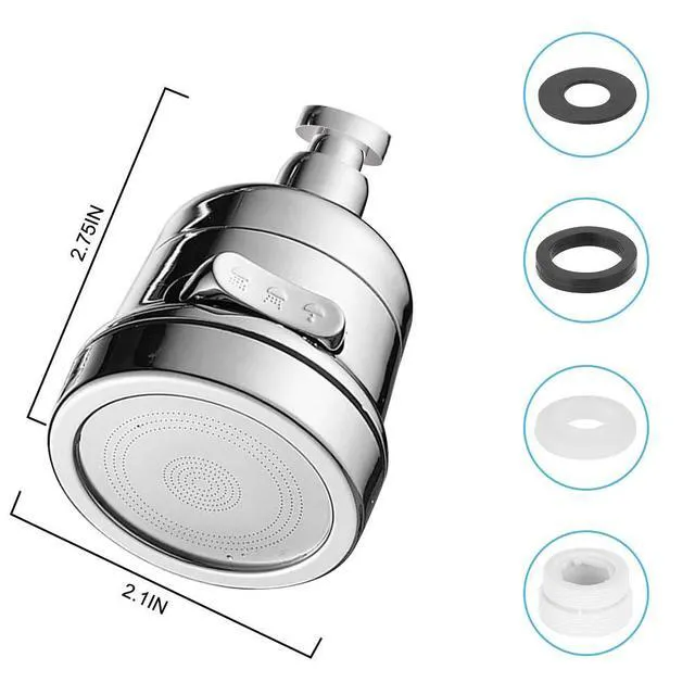 Alt view image 7 of 7 - Faucet Sprayer Head, 360 Rotatable Faucet Extender Attachment | with 3 Water Modes, Anti-Splash, Water Saving Tap Aerator, Chrome