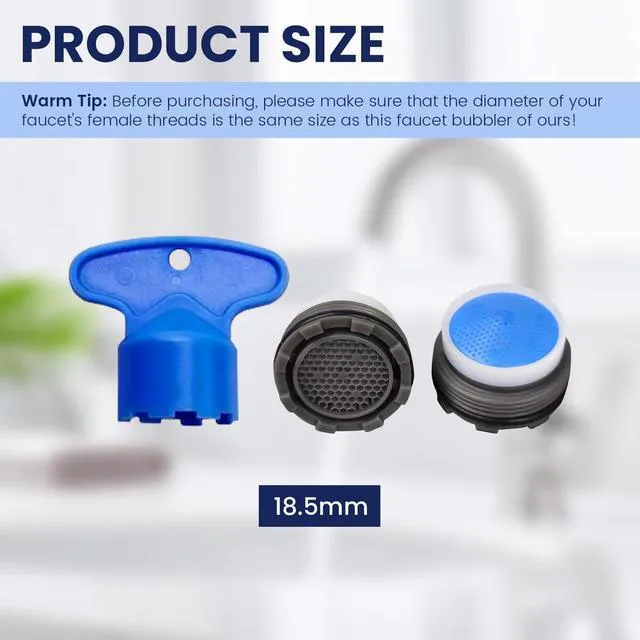 Alt view image 6 of 7 - 1 Pcs Bathroom Faucet Aerator for Moen 137401 Eco-Performance Aerator | 1.5 gpm Faucet Aerator, Faucet Flow Restrictor Service Kit with Aerator Key(18.5MM)