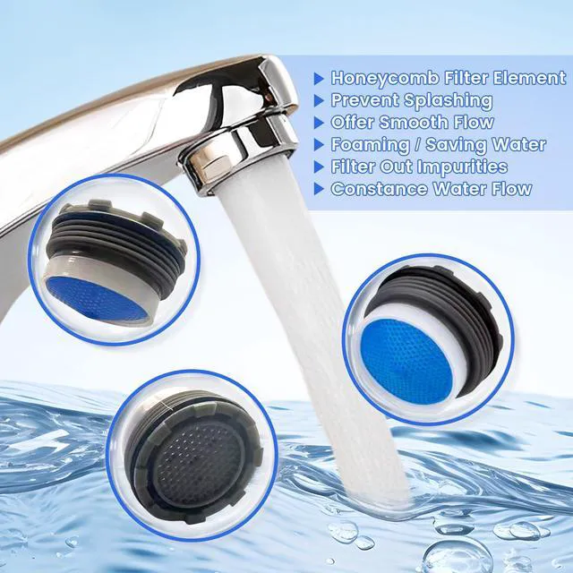 Alt view image 3 of 7 - 1 Pcs Bathroom Faucet Aerator for Moen 137401 Eco-Performance Aerator | 1.5 gpm Faucet Aerator, Faucet Flow Restrictor Service Kit with Aerator Key(18.5MM)
