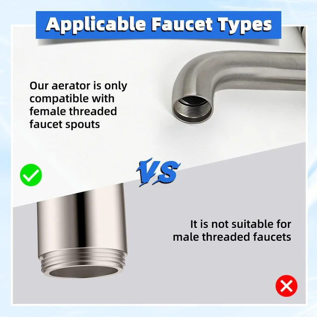 Alt view image 7 of 7 - 6PCS Sink Faucet Aerator M18.5 with 5PCS Removal Wrench Keys | Aerator Replacement, 18.5mm Male Thread Flow Restrictor for Kitchen & Bathroom Faucet