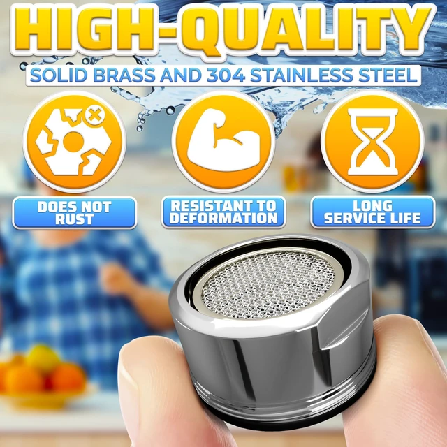 Alt view image 3 of 7 - 4Pcs Bathroom Faucet Aerator Replacement - 15"/16" 24mm Kitchen Bathroom Sink Attachment High Flow Aerator for Sink Faucet Aerators M24 Male Thread