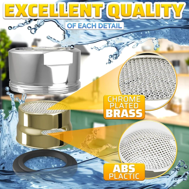 Alt view image 4 of 7 - 4Pcs Bathroom Faucet Aerator Replacement - 15"/16" 24mm Kitchen Bathroom Sink Attachment High Flow Aerator for Sink Faucet Aerators M24 Male Thread