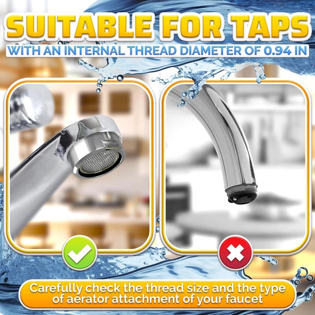 Alt view image 5 of 7 - 4Pcs Bathroom Faucet Aerator Replacement - 15"/16" 24mm Kitchen Bathroom Sink Attachment High Flow Aerator for Sink Faucet Aerators M24 Male Thread