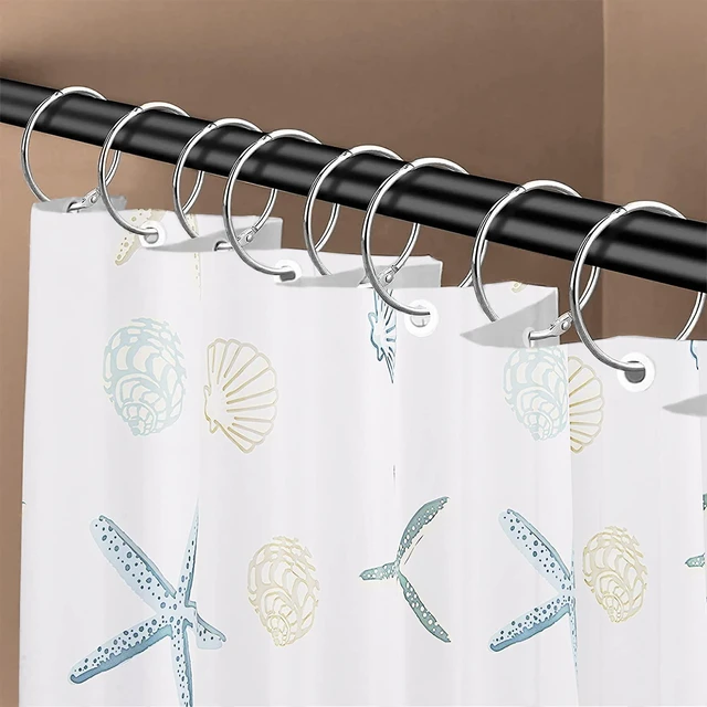 Alt view image 2 of 7 - Shower Curtain Hooks Rings,24 Pcs Rustproof Metal Shower Hooks for Shower Curtain,Glide Smoothly Round Shower Rings for Curtain,Shower Curtain Rings for Bathroom Shower Rod,Snap Joint Design (Silver)