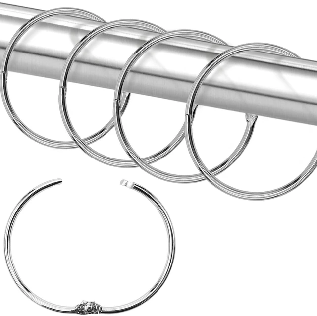 Main image of Shower Curtain Hooks Rings,24 Pcs Rustproof Metal Shower Hooks for Shower Curtain,Glide Smoothly Round Shower Rings for Curtain,Shower Curtain Rings for Bathroom Shower Rod,Snap Joint Design (Silver)