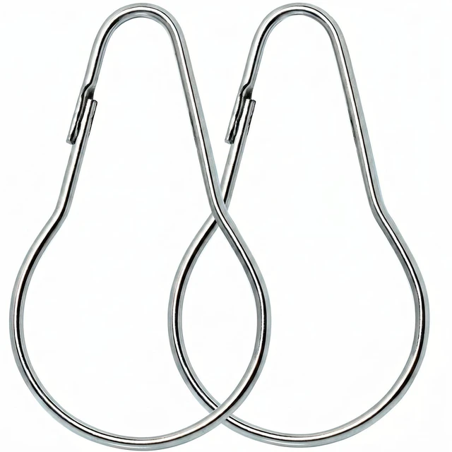 Main image of Metal Shower Curtain Rings Steel Round Hooks Ring (24 Pack) 2.7 Inch Rustproof for Bathroom Showers Rod (Silver)