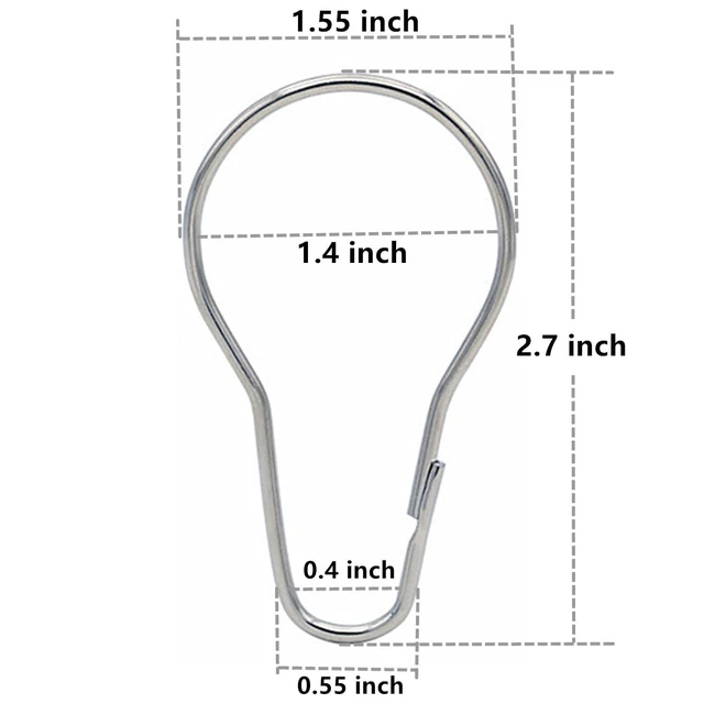 Alt view image 4 of 4 - Silver Shower Curtain Rings Metal Hooks Ring (24 Pack) Nickel Plated Rustproof for Bathroom Shower Rod