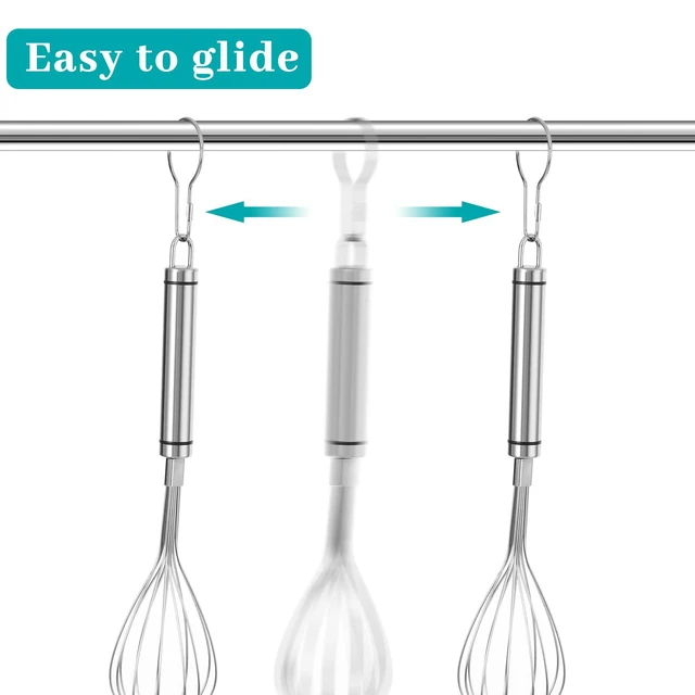 Alt view image 5 of 6 - 60 Pcs Metal Shower Curtain Hooks Reusable Hanging Clips, Silver | Metal Rings for Bathroom Shower, Bedroom Curtains hooks, Rust Resistant Finish, Versatile Hangers, Home Kitchen Hanging Clip