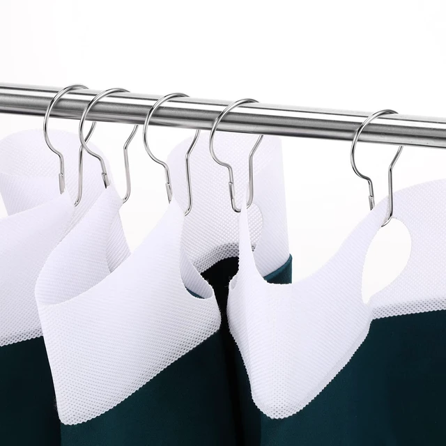 Alt view image 6 of 6 - 60 Pcs Metal Shower Curtain Hooks Reusable Hanging Clips, Silver | Metal Rings for Bathroom Shower, Bedroom Curtains hooks, Rust Resistant Finish, Versatile Hangers, Home Kitchen Hanging Clip