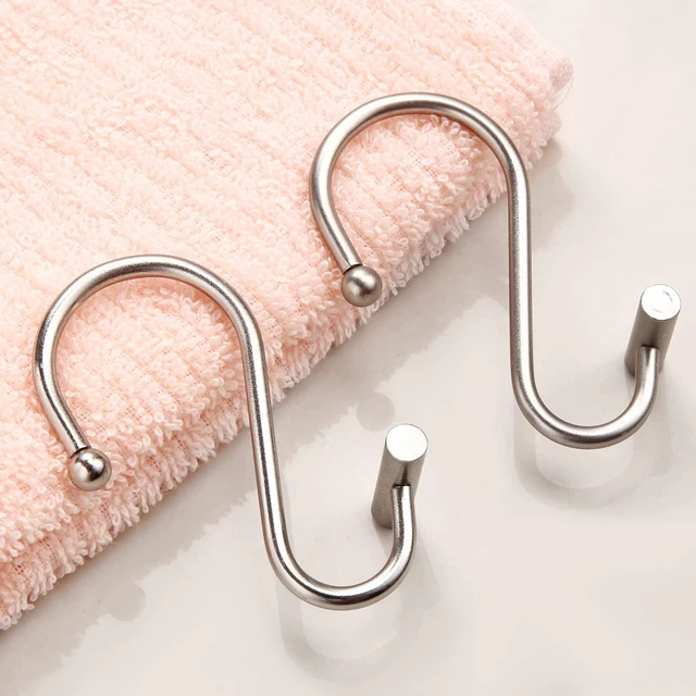 Alt view image 5 of 7 - Nickel Shower Curtain Hooks, Rust Proof Shower Curtain Rings for Bathroom, Silver Metal Decorative Shower Curtain Hooks Hangers for Shower Curtain Rod, Set of 12 T-Bar Design