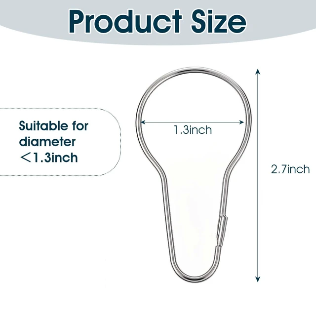 Alt view image 2 of 7 - 200pcs Silver Shower Curtain Hooks Rustproof Metal Rings for Bathroom, Kitchen & Home Use