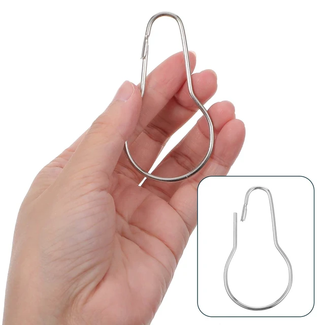 Alt view image 4 of 7 - 200pcs Silver Shower Curtain Hooks Rustproof Metal Rings for Bathroom, Kitchen & Home Use