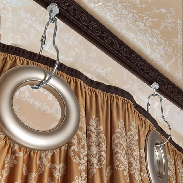 Alt view image 5 of 7 - 200pcs Silver Shower Curtain Hooks Rustproof Metal Rings for Bathroom, Kitchen & Home Use