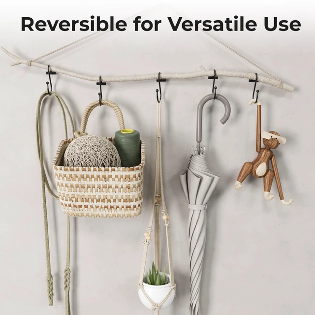 Alt view image 6 of 7 - Shower Curtain Hooks, Black Shower Curtain Rings Rust Proof, 12PCS Shower Hooks for Shower Curtain, T-Bar Design Convenient Elegant Shower Curtain Hangers for Bathroom Kitchen Wardrobe