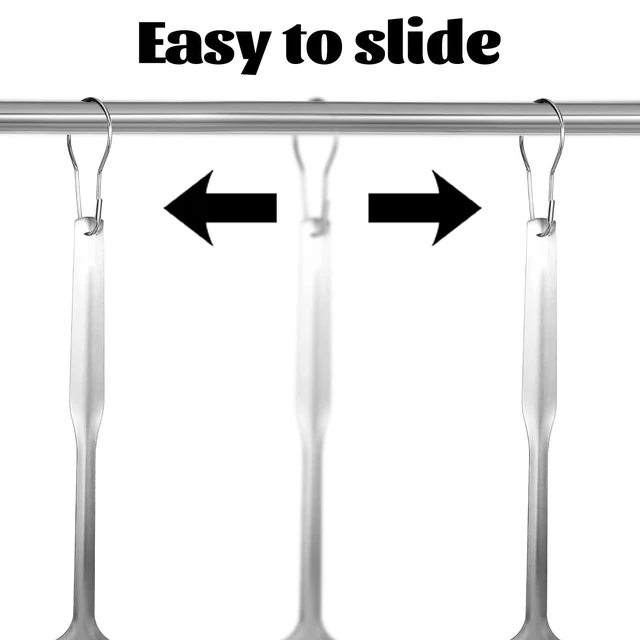 Alt view image 3 of 7 - 200 PCS Shower Curtain Hooks, Rust-Proof Metal Bathroom Curtain Rings for Bathroom Shower Rods CurtainsSilver