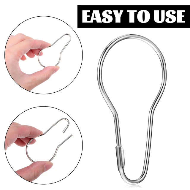 Alt view image 4 of 7 - 200 PCS Shower Curtain Hooks, Rust-Proof Metal Bathroom Curtain Rings for Bathroom Shower Rods CurtainsSilver