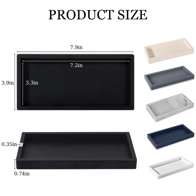 Alt view image 6 of 7 - Silicone Bathroom Vanity Tray Dish Soap Holder Sink Organizer, Black | Small, Thickened Silicone, Easy to Clean, Waterproof, Non-Slip, for Countertop, Kitchen, Bedroom, Dresser