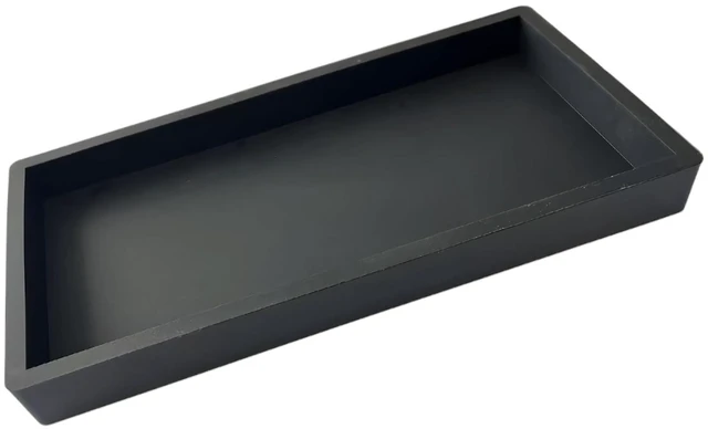 Main image of Silicone Vanity Tray, Bathroom Countertop Soap Dispenser Holder, Kitchen Sink Organizer for Lotion, Perfume, Jewelry and Candle (Black)