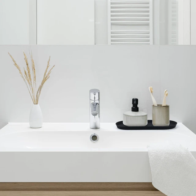 Alt view image 7 of 7 - Silicone Vanity Tray, Black, 8.66" x 3.94", Black | Waterproof, Non-Slip, Organizer for Bathroom Counter, Kitchen Sink & Jewelry