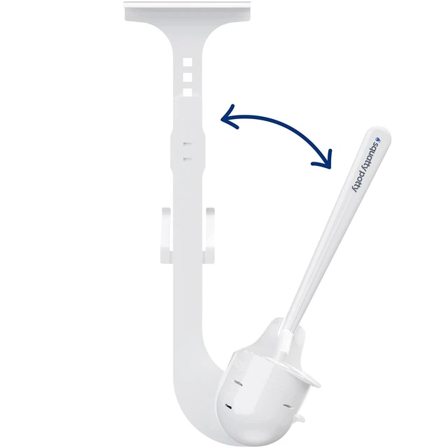 Alt view image 2 of 7 - Invisibrush Hidden Toilet Brush with Holder | Hides Behind Toilet Bowl Tilts for Easy Access - Keep Toilet Brush Cleaning Tool Hidden