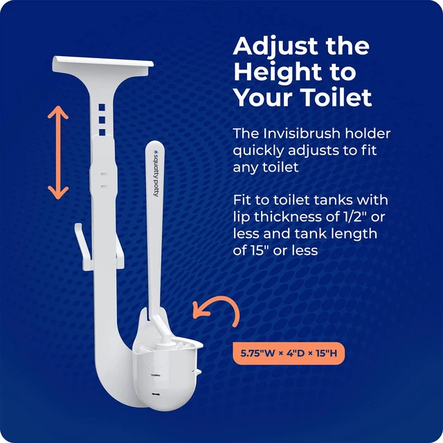 Alt view image 5 of 7 - Invisibrush Hidden Toilet Brush with Holder | Hides Behind Toilet Bowl Tilts for Easy Access - Keep Toilet Brush Cleaning Tool Hidden