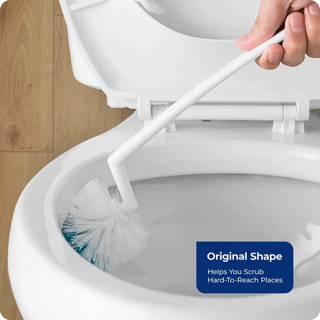 Alt view image 7 of 7 - Invisibrush Hidden Toilet Brush with Holder | Hides Behind Toilet Bowl Tilts for Easy Access - Keep Toilet Brush Cleaning Tool Hidden