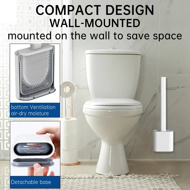 Alt view image 2 of 7 - RV Toilet Bowl Brush by, Silicone Bristles, Wall-Mounted, Anti-Roll & Anti-Drip Design | Safe for RV Toilets, Travel Trailers, Campers | Durable & Easy to Clean | Made by RVers for RVers