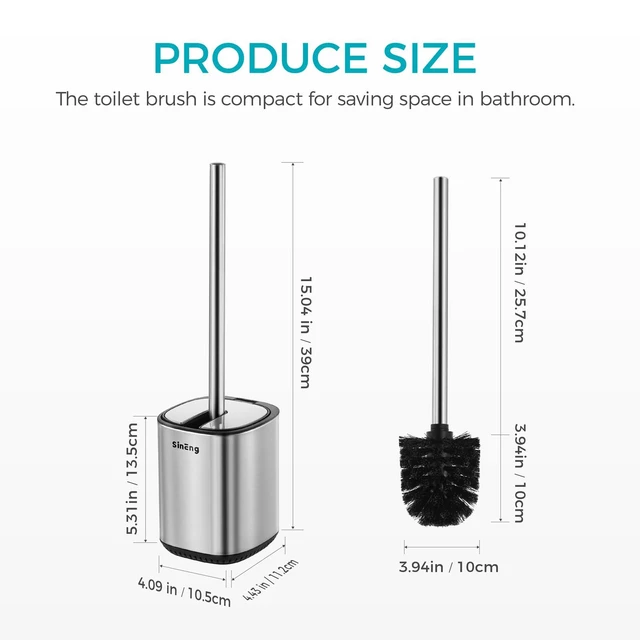 Alt view image 4 of 7 - Toilet Brush Holder Set Toilet Bowl Brush Stainless Steel Automatic Open lid Toilet Bowl Cleaner Brush with Durable Bristle Head Toilet Cleaning Brush for Bathroom