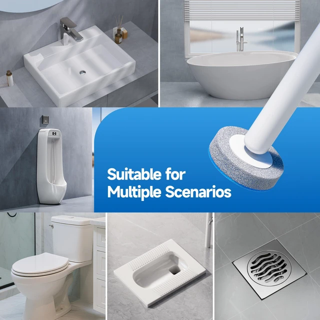 Alt view image 7 of 7 - Disposable Toilet Brush Set with 30 Refills, Wall Mounted Wand Kit | Waterproof with LidHands-Free Lid,New Wand Refills,One-Click Disposal,Pre-Loaded Cleaner,360° Rotating Head
