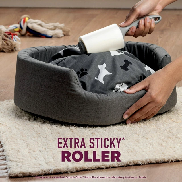 Alt view image 5 of 7 - Pet Hair Pickup Extra Sticky Lint Roller Refills, Refills Only, 50% Stickier, 4 in x 36.2 ft Each, 70 Sheets Per Refill, 3 Pack, 210 Total Sheets