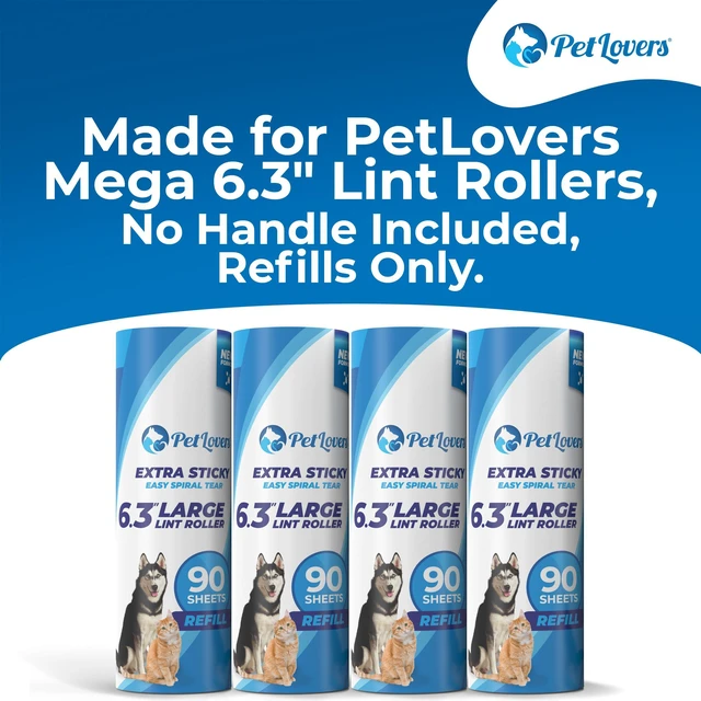Alt view image 2 of 7 - 6.3" Extra Sticky Lint Roller 4 Pack of Large Refills Only - No Handle Included - 90 Sheets Per Refill 360 Sheets Total 4 Pack