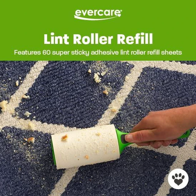 Alt view image 3 of 7 - Pet Lint Roller Refill, Manual Operation, 60 Sheets per Roll, 6 Count Refill Pack for Pet Hair Removal, Green