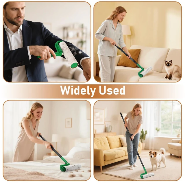 Alt view image 5 of 5 - 10" Large Lint Roller Refills for Pet Hair Extra Sticky, 4 Rolls | 200 Sheets Big Lint Roller Refill Compatible with Evercare Mega Lint Roller for Floor Carpets Couch, Not Include Handle